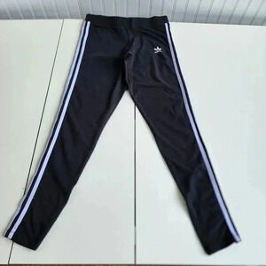 Adidas Women's 3-Stripes Leggings Pants Black White Classic Cotton Sz S